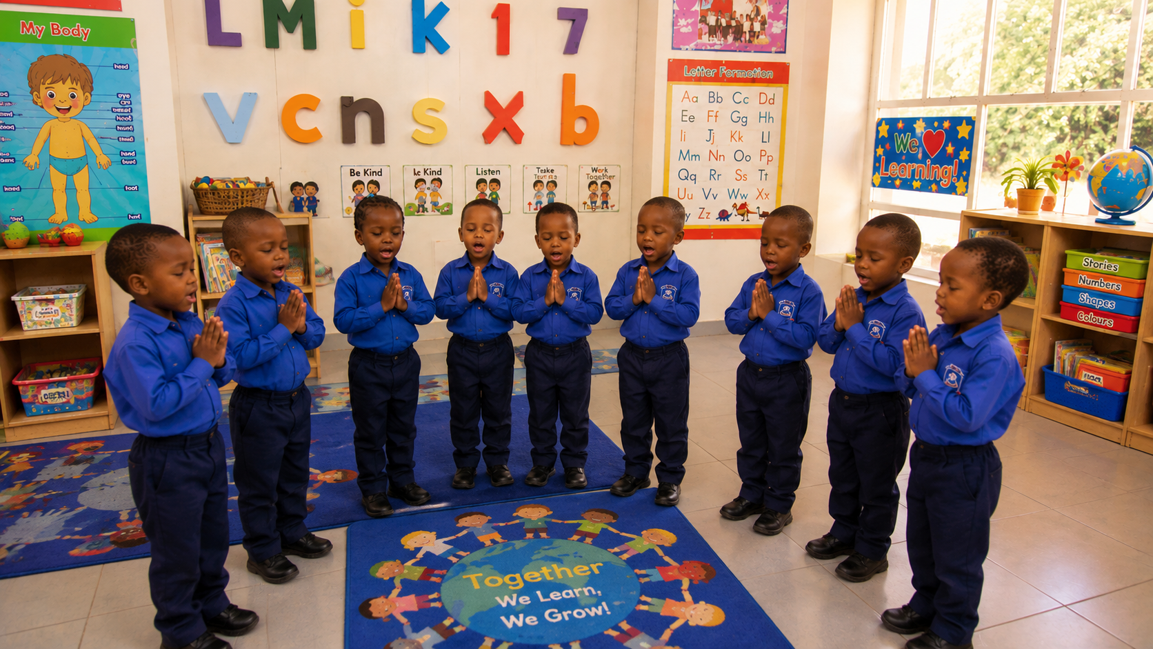 A young learner exploring during class time